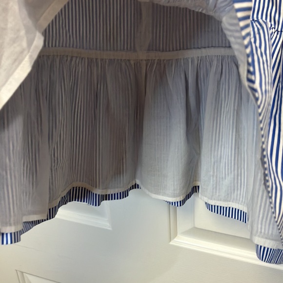 J. Crew Always Striped Blue White Lined Peplum Top Zip Close EUC Size 10 - Picture 9 of 9